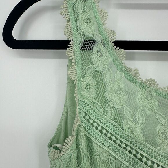 Vintage City Triangles Y2K Dress Juniors Size 3 Green Lace-Up Back Fairy Whimsy - Picture 6 of 9